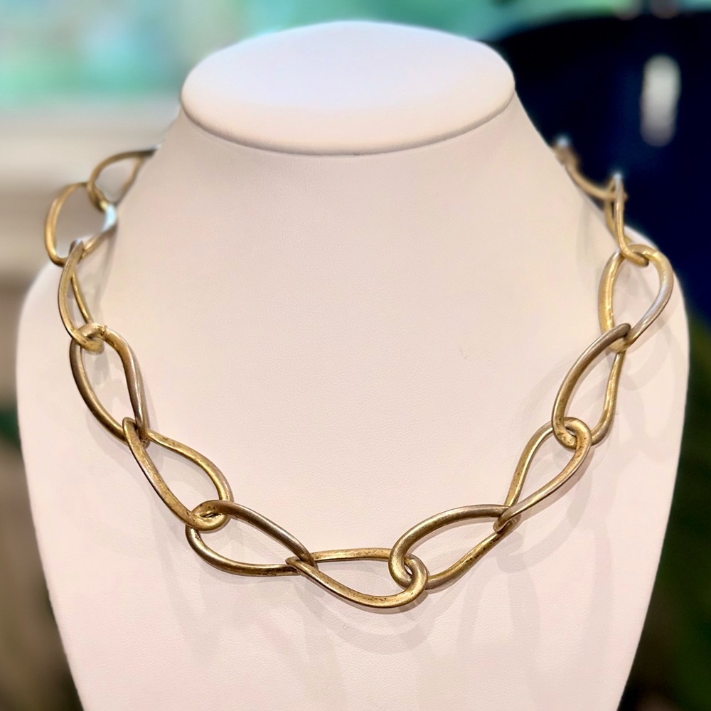 Kenneth Cole Oversized Gold Chainlink Statement Necklace